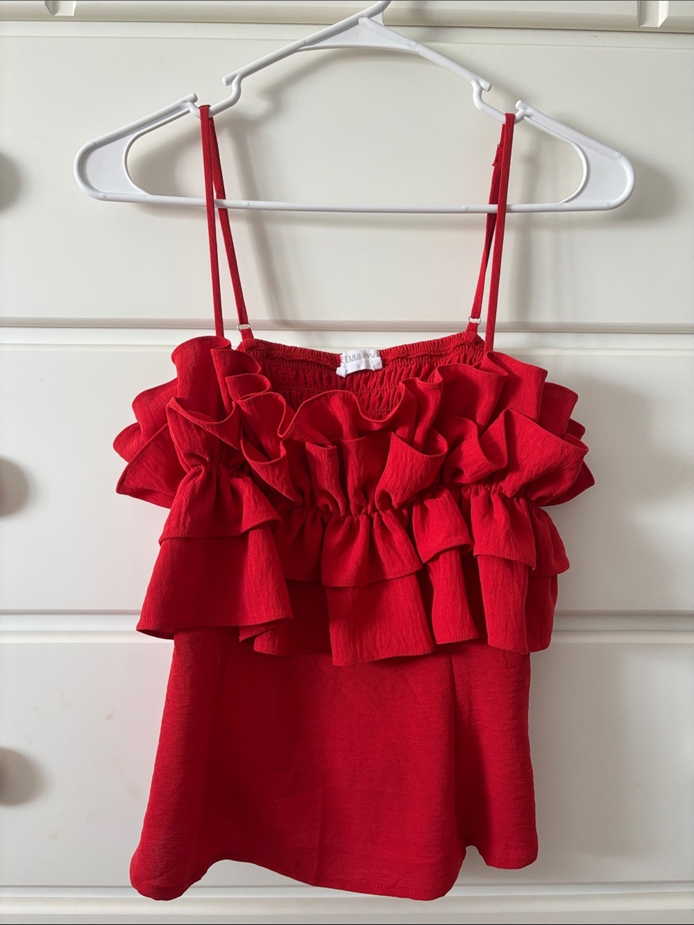 Sienna Sky Red Ruffle Tank